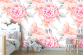Pink Gray Flowers  Wallpaper